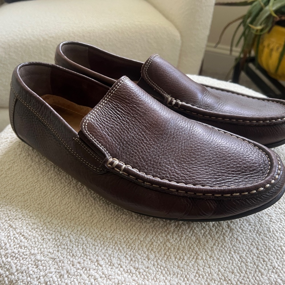 Bass Dark Brown Leather Slip-On Loafers - Size 11